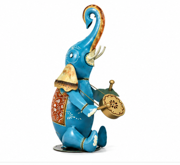 Multicolour Elephant Musician Figurine Set Of 3