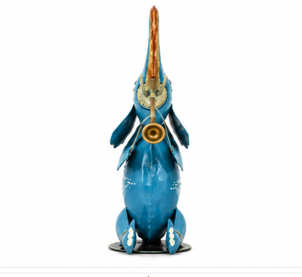 Multicolour Elephant Musician Figurine Set Of 3