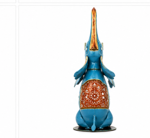 Multicolour Elephant Musician Figurine Set Of 3