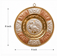 Thanjavur Art Plate with Beautiful Peacock Motif - 8 Inches