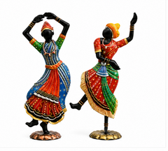 Kathak Dancing Dolls Figurine Set Of 2