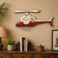 Iron Decorative Helicopter Wall Clock