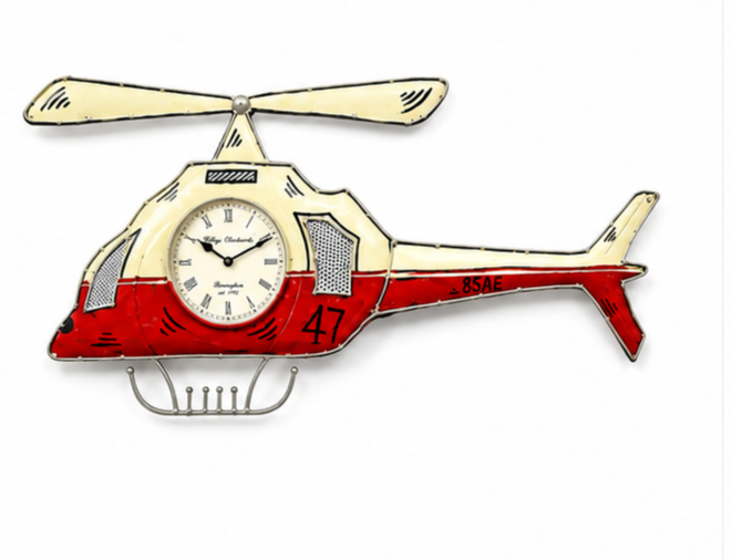 Iron Decorative Helicopter Wall Clock