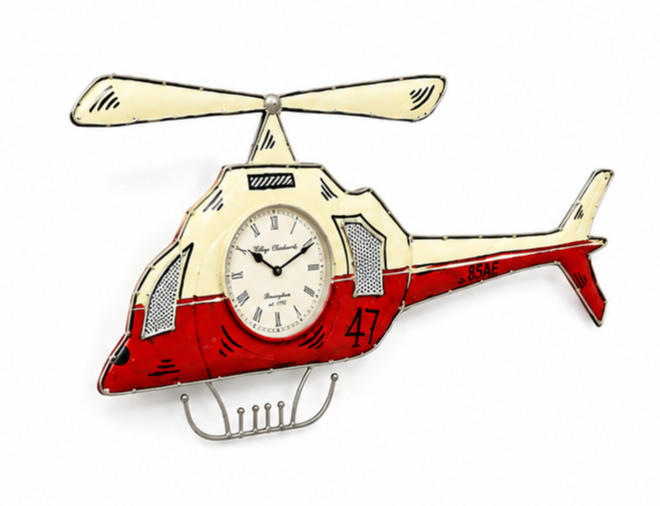 Iron Decorative Helicopter Wall Clock