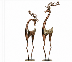 Antique Iron Pair Of Deer Set Of 2