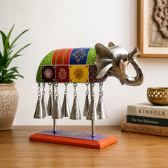 Multicolour Iron Wood Elephant Bells
