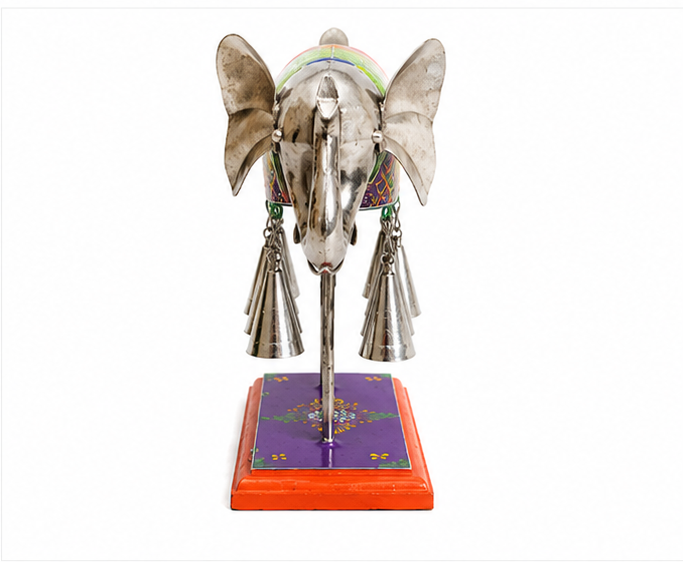 Multicolour Iron Wood Elephant Bells