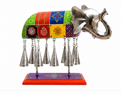Multicolour Iron Wood Elephant Bells