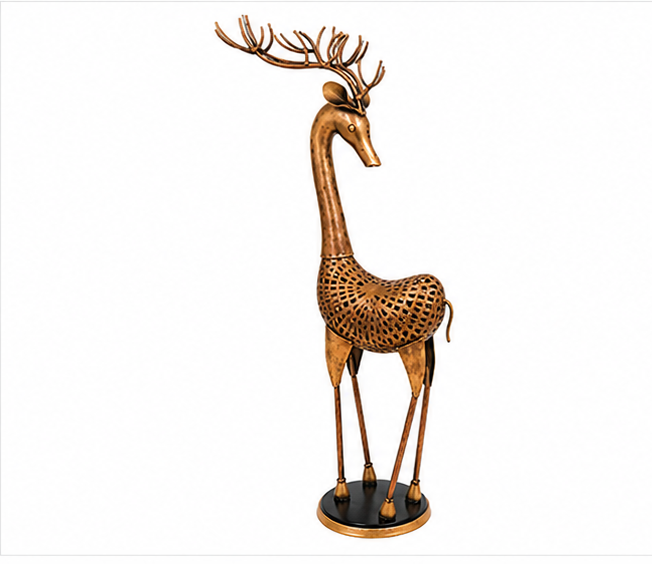 Iron Antique Pair Of Vienna Deer Set Of 2