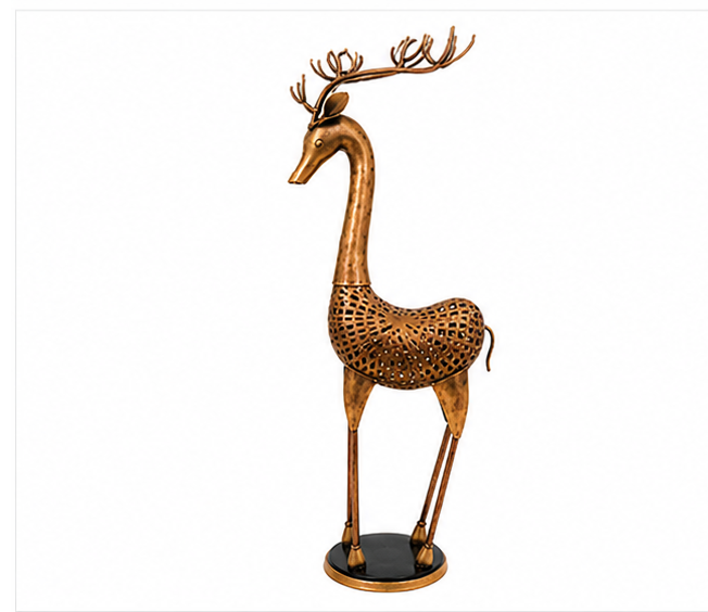 Iron Antique Pair Of Vienna Deer Set Of 2