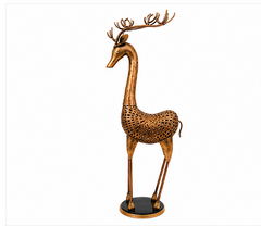 Iron Antique Pair Of Vienna Deer Set Of 2
