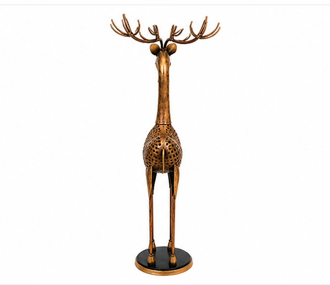 Iron Antique Pair Of Vienna Deer Set Of 2