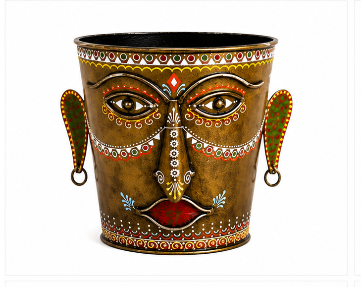 Iron Painted Bucket Planter Set Of 2