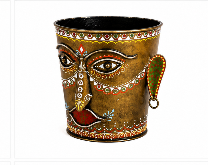 Iron Painted Bucket Planter Set Of 2
