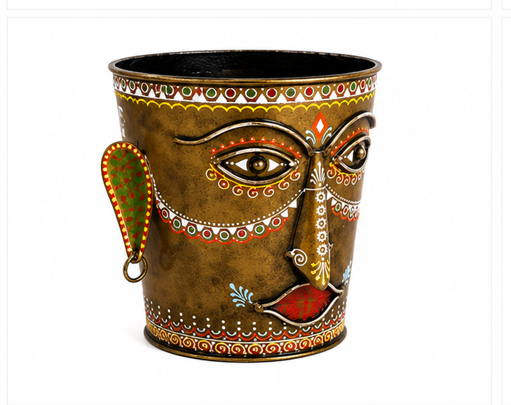 Iron Painted Bucket Planter Set Of 2