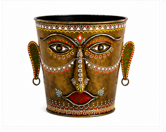 Iron Painted Bucket Planter Set Of 2
