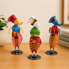 Colourful Musical Ganesha Set Of 3