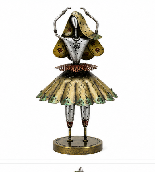 Antique Wrought Ladies Figurine Set Of 3