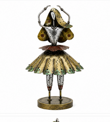 Antique Wrought Ladies Figurine Set Of 3