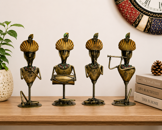 Gold Wrought Iron Human Figurine Set Of 4