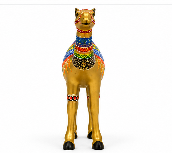 Colourful Iron Painted Camel Set Of 2