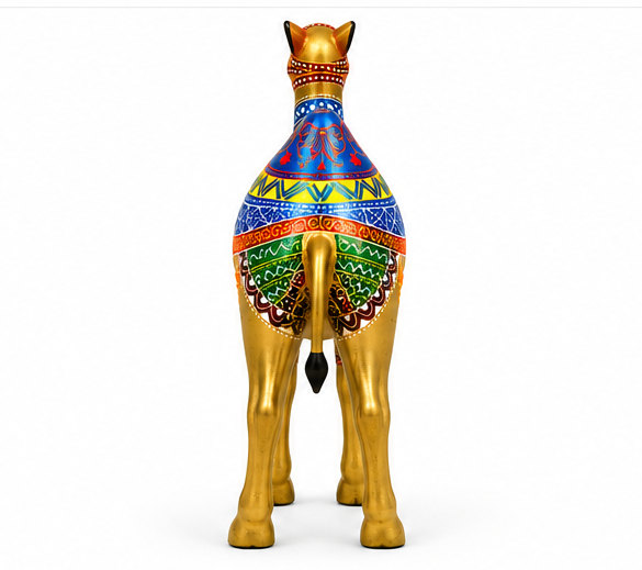 Colourful Iron Painted Camel Set Of 2