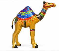 Colourful Iron Painted Camel Set Of 2