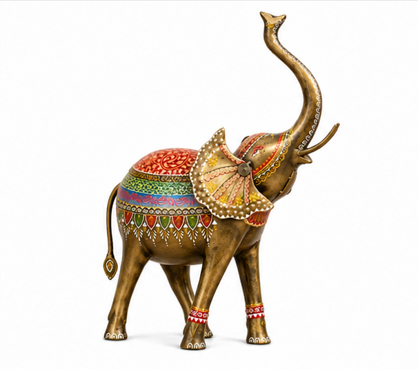 Handcrafted Elephant Figurine Set Of 2