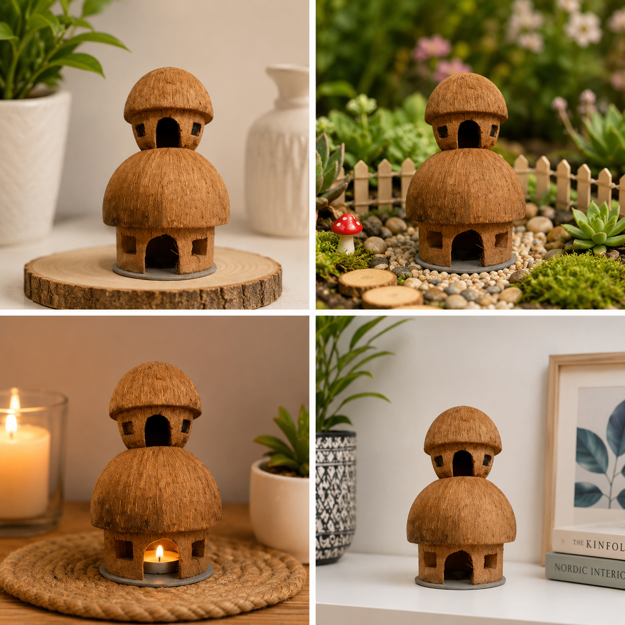 Two flor House Coconut Shell Craft