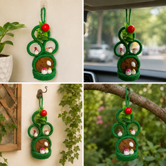 Jute Nest Wall Hanging Green