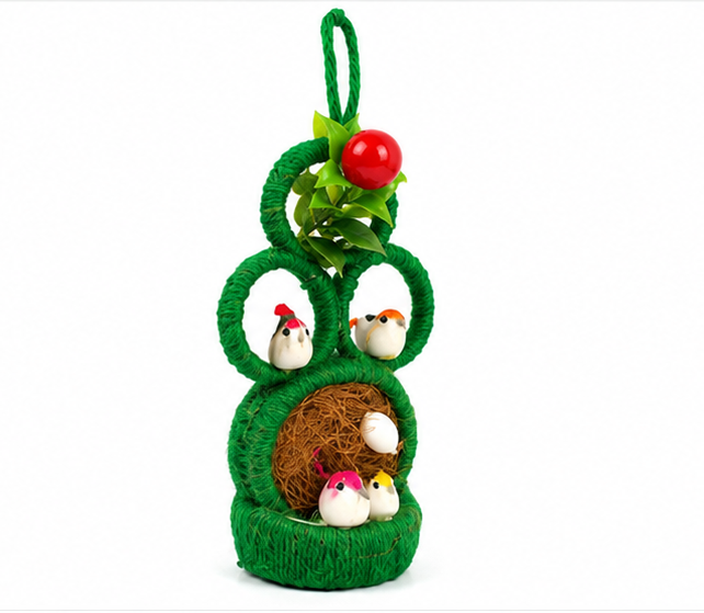 Jute Nest Wall Hanging Green