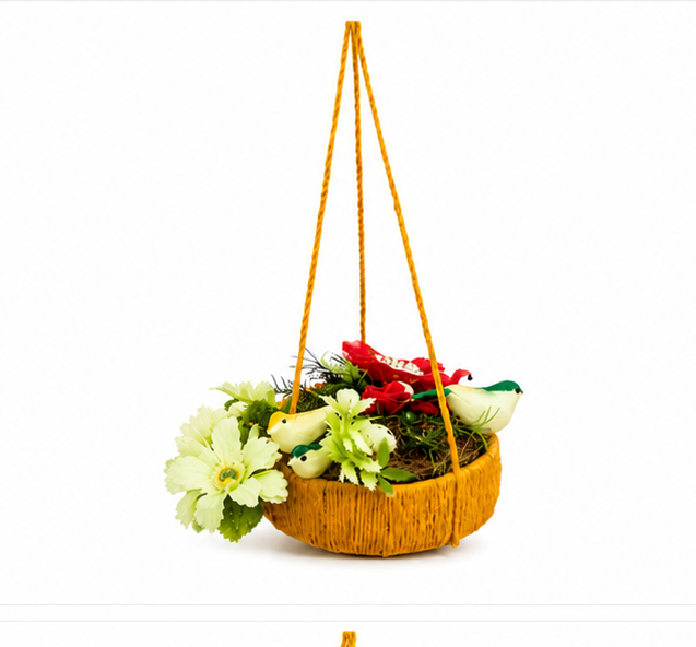 Jute Nest Wall Hanging Yellow colour