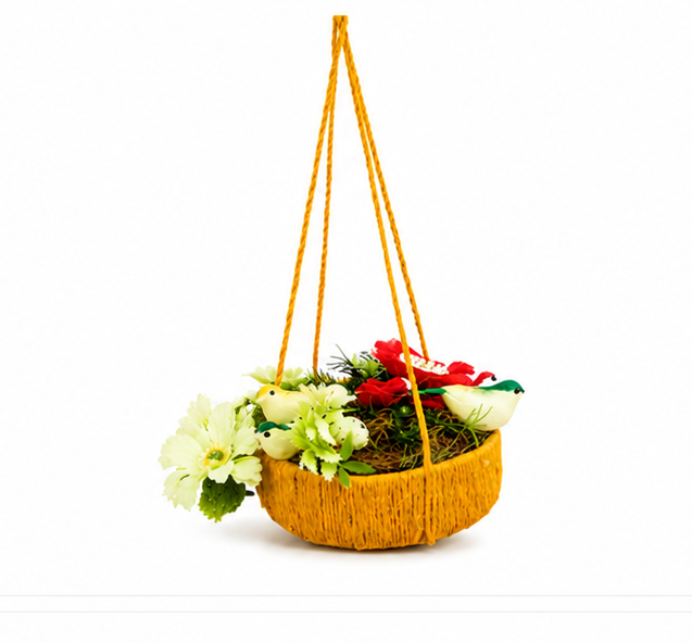 Jute Nest Wall Hanging Yellow colour