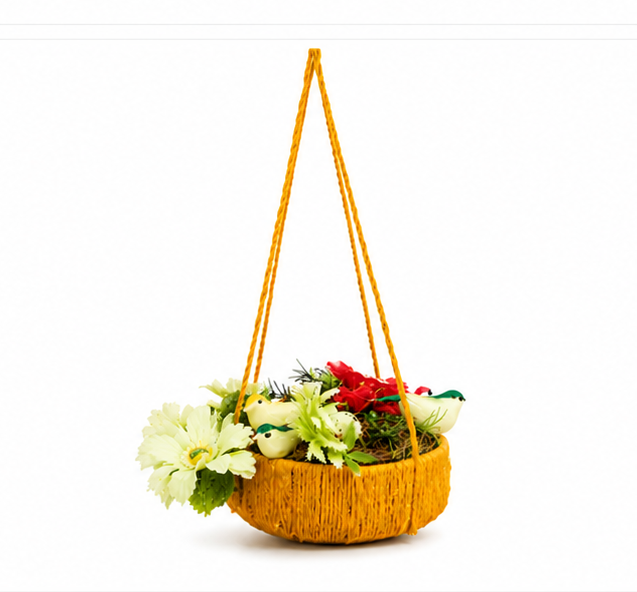 Jute Nest Wall Hanging Yellow colour