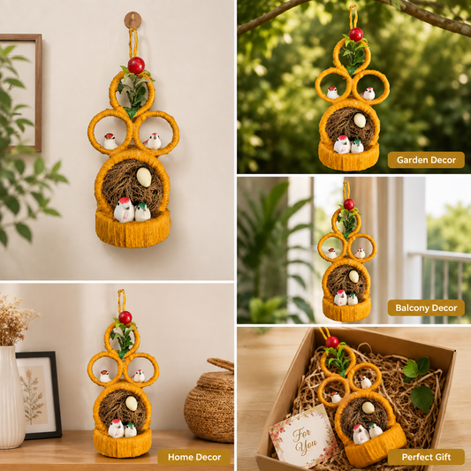 Jute Nest Wall Hanging Orange