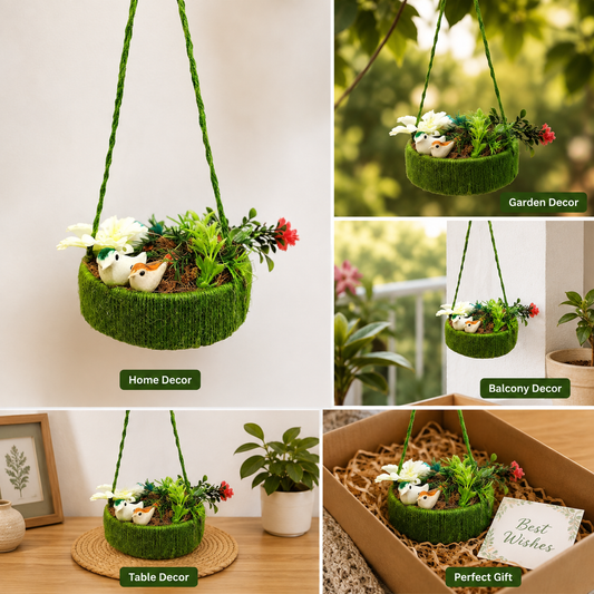 Jute Nest Wall Hanging Light Green
