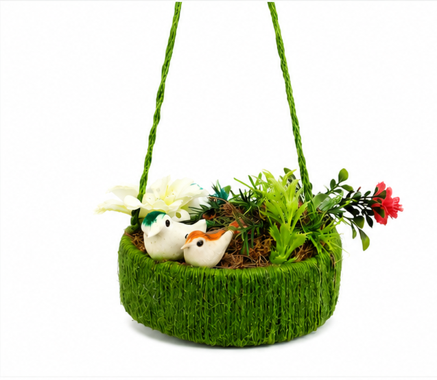 Jute Nest Wall Hanging Light Green
