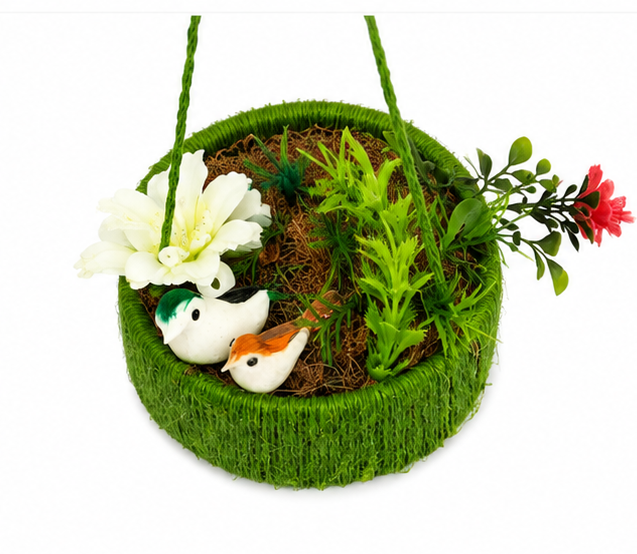 Jute Nest Wall Hanging Light Green
