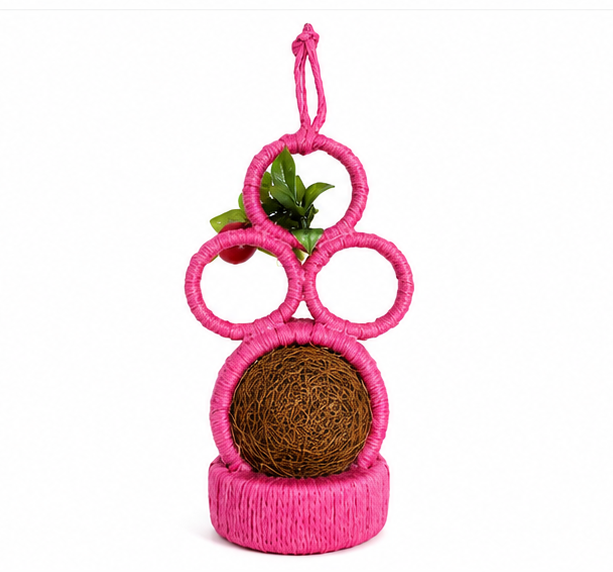 Jute Nest Wall Hanging Pink
