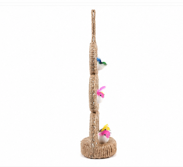 Jute Nest Wall Hanging with 5 birds