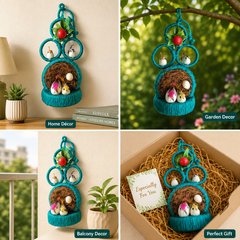 Jute Nest Wall Hanging Light Blue
