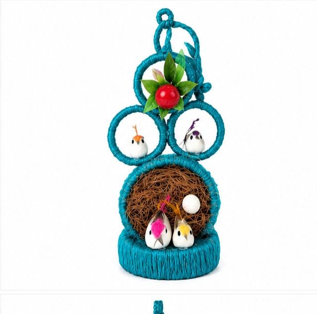 Jute Nest Wall Hanging Light Blue