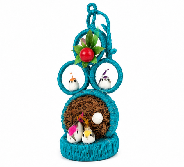 Jute Nest Wall Hanging Light Blue