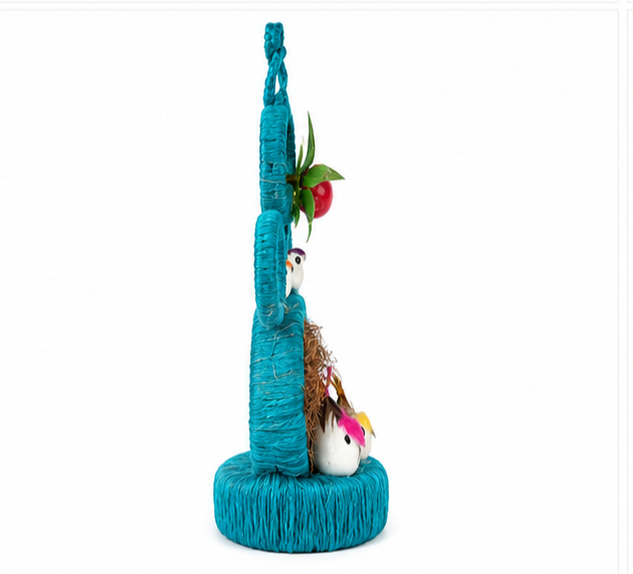 Jute Nest Wall Hanging Light Blue