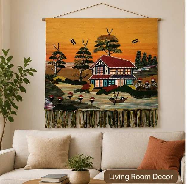 Colorful Jute Wall Hanging