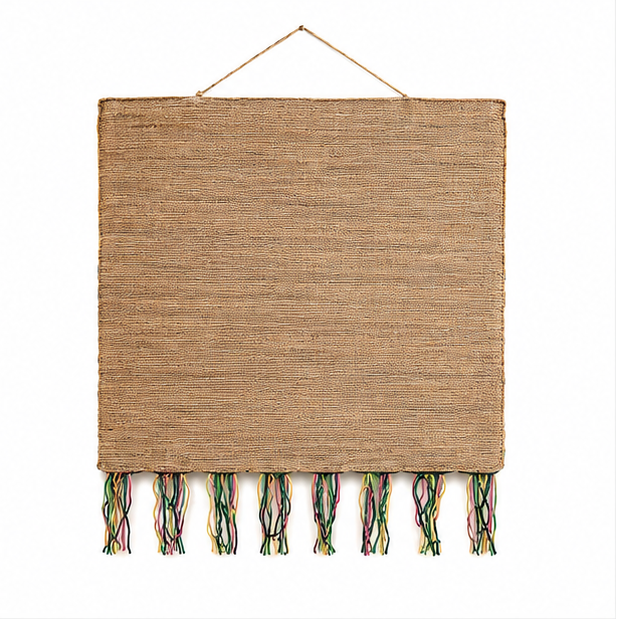 Jute Wall Hanging of Colourful House with Trees