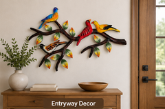 Wrought Iron Birds On Branch Wall Décor