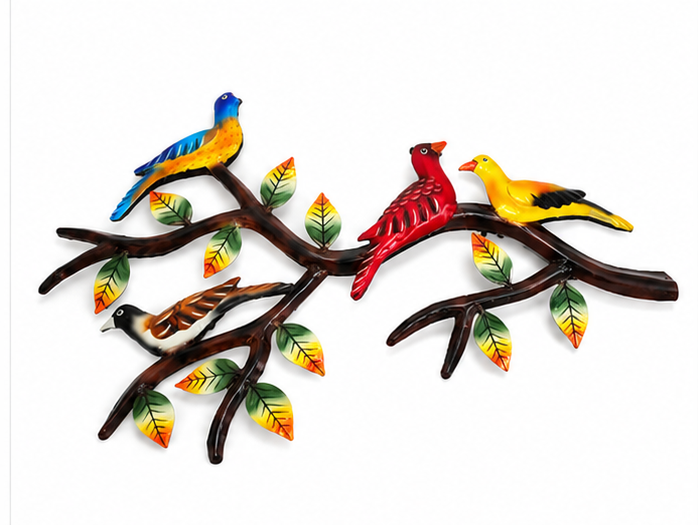 Wrought Iron Birds On Branch Wall Décor