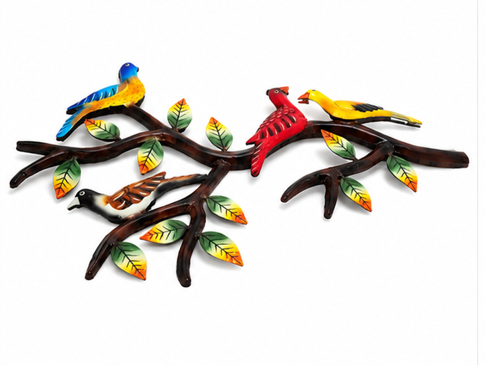 Wrought Iron Birds On Branch Wall Décor