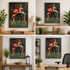 Jute Wall Hanging Parrots
